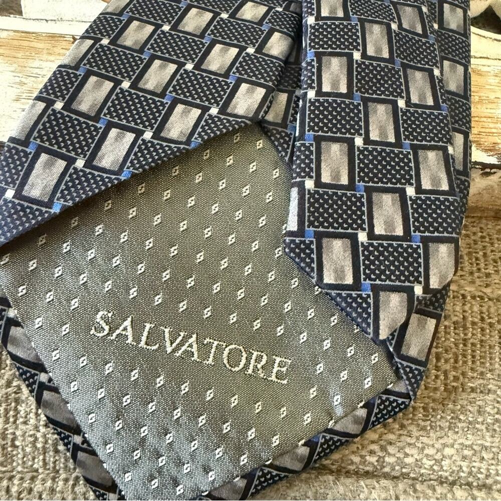 Salvatore Pellegrino Navy Blue Tie NEW - Picture 6 of 8